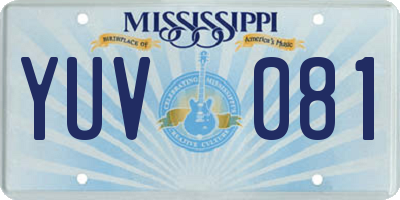 MS license plate YUV081