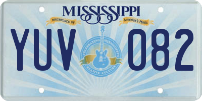 MS license plate YUV082