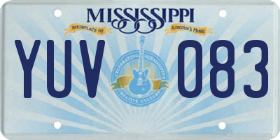 MS license plate YUV083