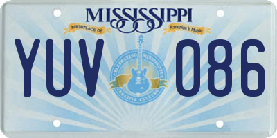 MS license plate YUV086