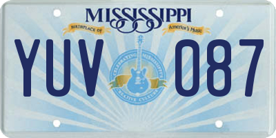 MS license plate YUV087
