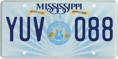 MS license plate YUV088