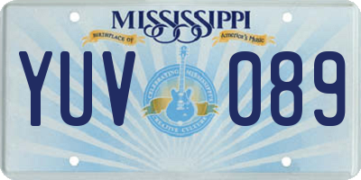 MS license plate YUV089