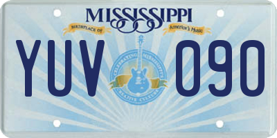 MS license plate YUV090