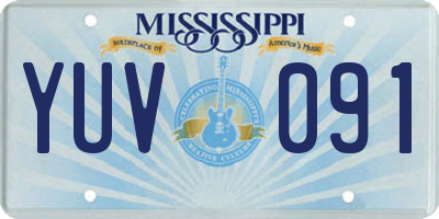MS license plate YUV091