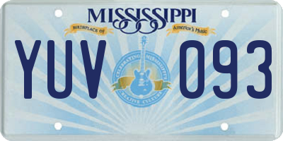MS license plate YUV093