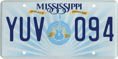 MS license plate YUV094