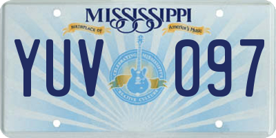 MS license plate YUV097