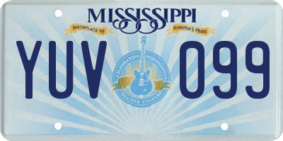 MS license plate YUV099