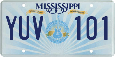 MS license plate YUV101