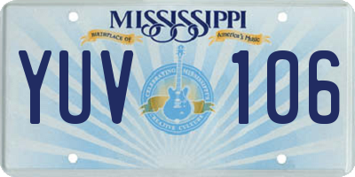 MS license plate YUV106