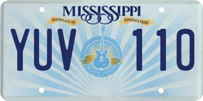 MS license plate YUV110