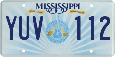 MS license plate YUV112
