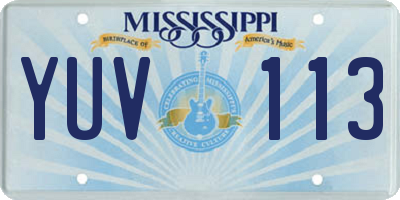 MS license plate YUV113