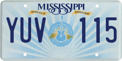 MS license plate YUV115