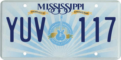 MS license plate YUV117
