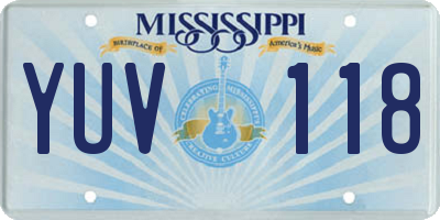 MS license plate YUV118