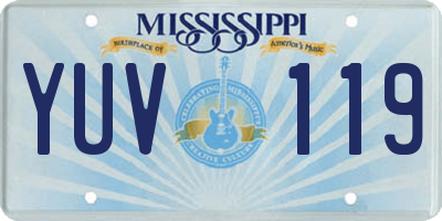 MS license plate YUV119