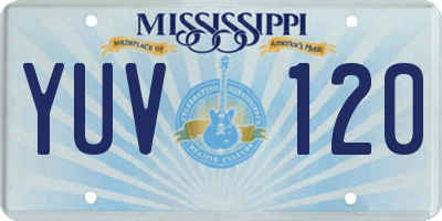 MS license plate YUV120
