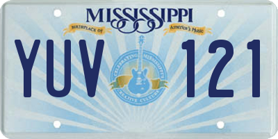 MS license plate YUV121