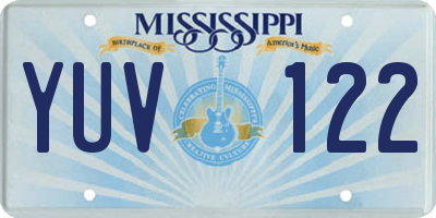 MS license plate YUV122
