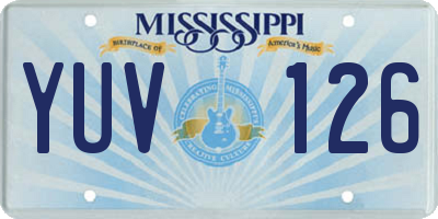 MS license plate YUV126