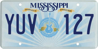 MS license plate YUV127