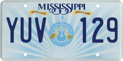 MS license plate YUV129