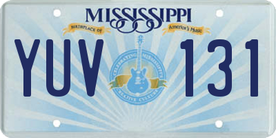 MS license plate YUV131