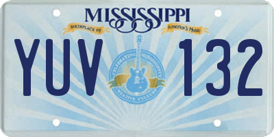MS license plate YUV132
