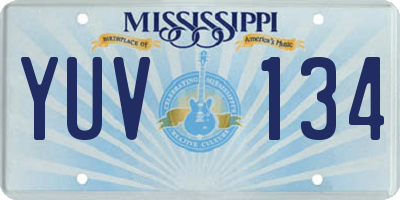MS license plate YUV134