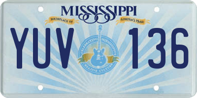 MS license plate YUV136