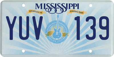 MS license plate YUV139