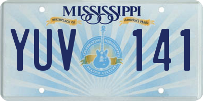 MS license plate YUV141