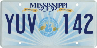 MS license plate YUV142