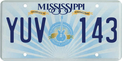MS license plate YUV143