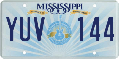 MS license plate YUV144