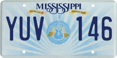 MS license plate YUV146