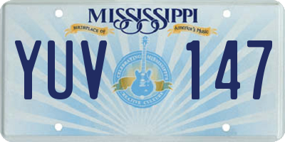 MS license plate YUV147