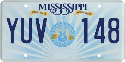 MS license plate YUV148