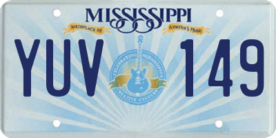 MS license plate YUV149