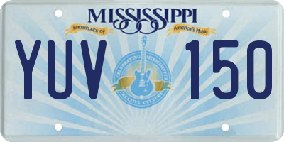MS license plate YUV150
