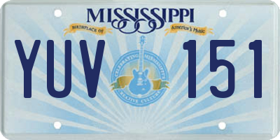 MS license plate YUV151