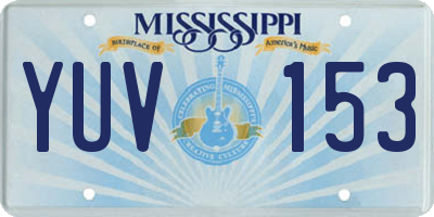 MS license plate YUV153