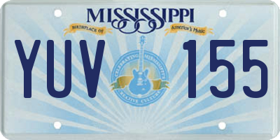 MS license plate YUV155
