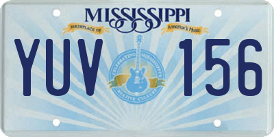 MS license plate YUV156