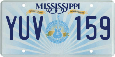 MS license plate YUV159