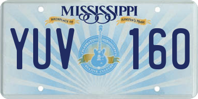 MS license plate YUV160