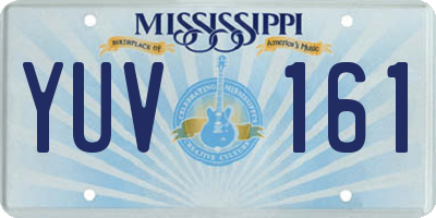 MS license plate YUV161