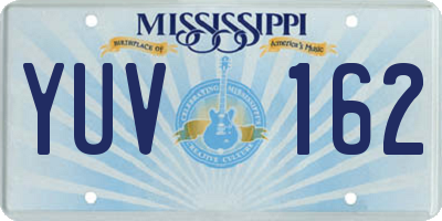 MS license plate YUV162